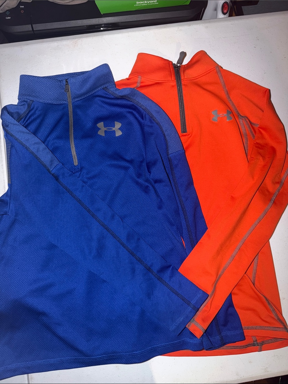 Under Armour Kids Half-Zip Performance Tops - Bright Blue & Bright Orange